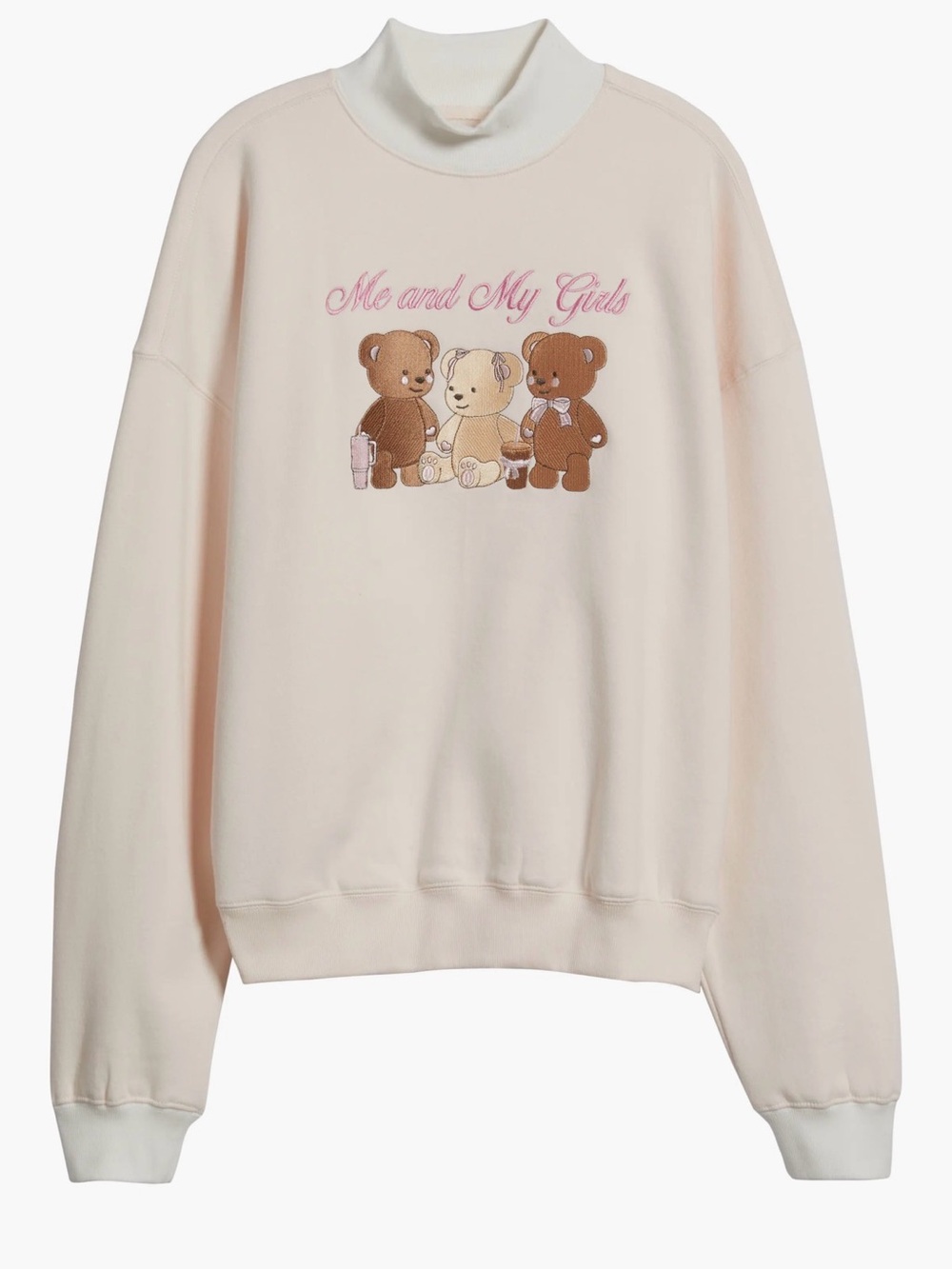 Happy Camp3r *NWT* Me & My Girls Embroidered Mock Neck Graphic Sweatshirt